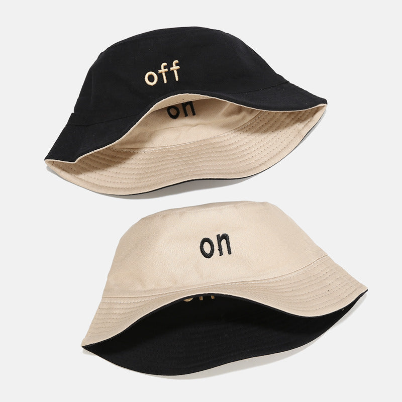 Women Fashion Casual Double-Sided Embroidered Bucket Hat