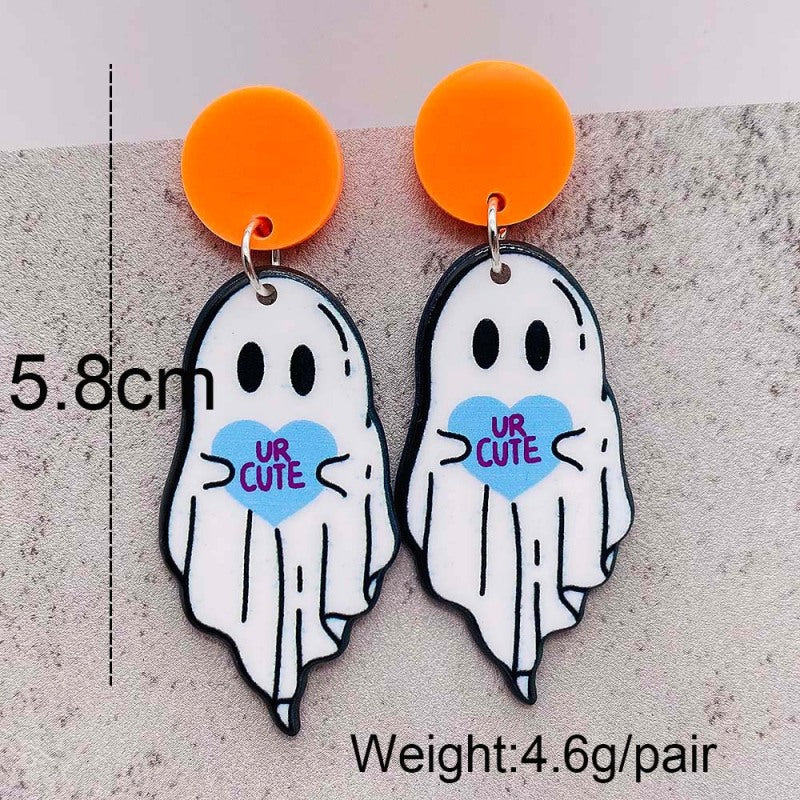 Halloween Women Horror Personality Mushroom Head Ghost Earrings