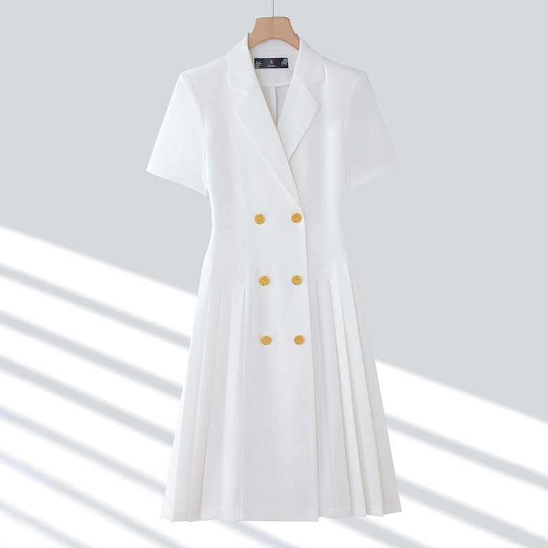 Women Fashion Casual Lapel Short-Sleeve Dress