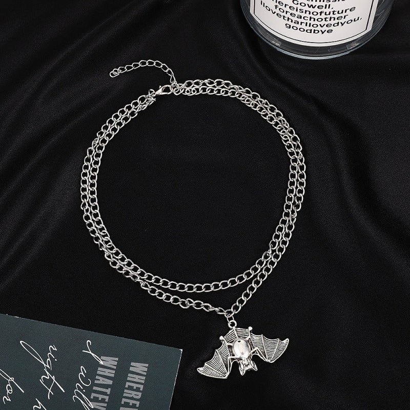 Collar unisex de murciélago de Halloween exagerado