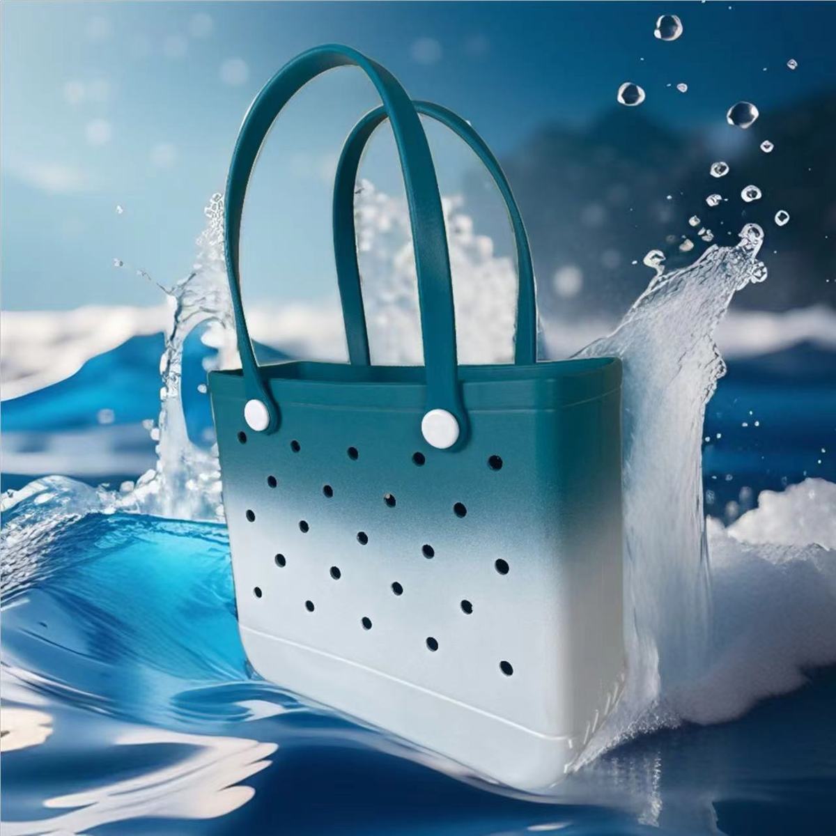 Bolsa de playa de EVA degradada con diseño de agujeros: elegante y espaciosa