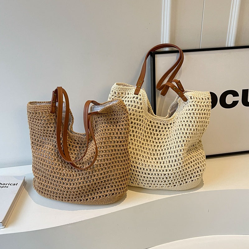 Summer Women Casual Beach Woven Tote Bag