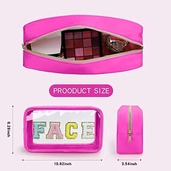 Bolsa de cosméticos con letras sencillas para mujer