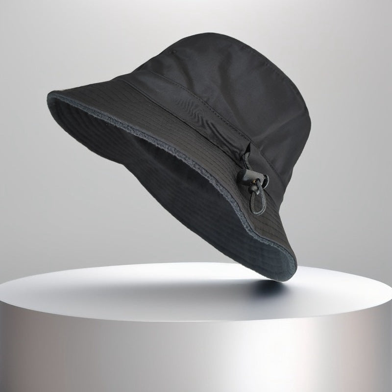 Women Fashion Solid Color Plush Deepened Bucket Hat