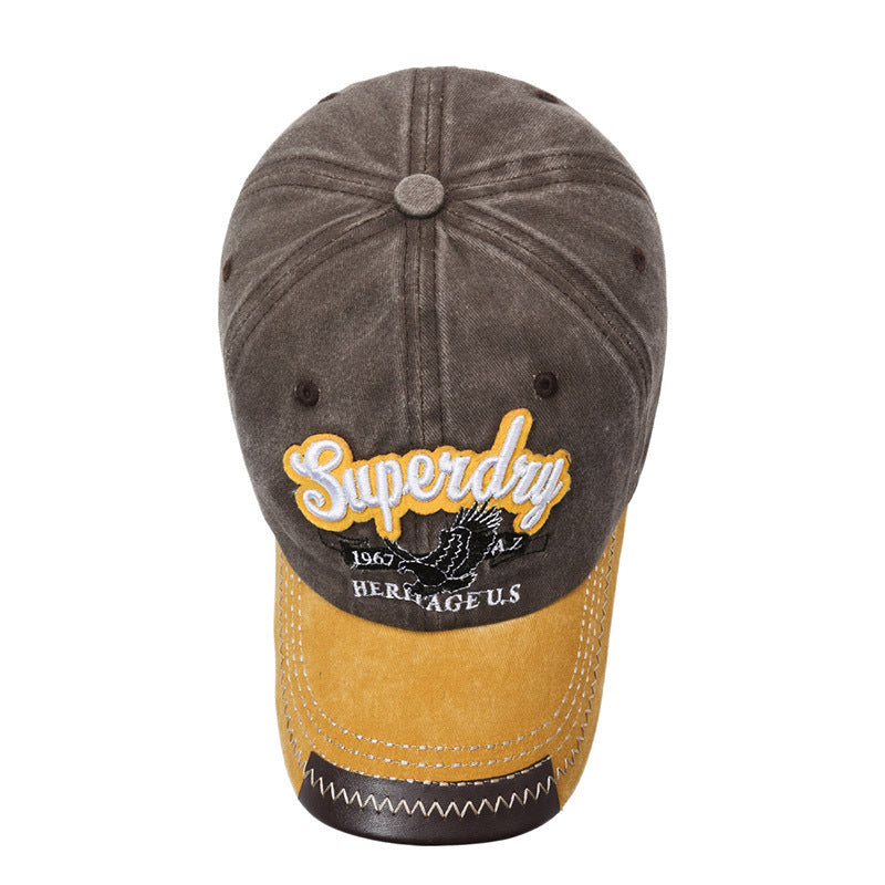 Gorra vintage de algodón bordada para exteriores