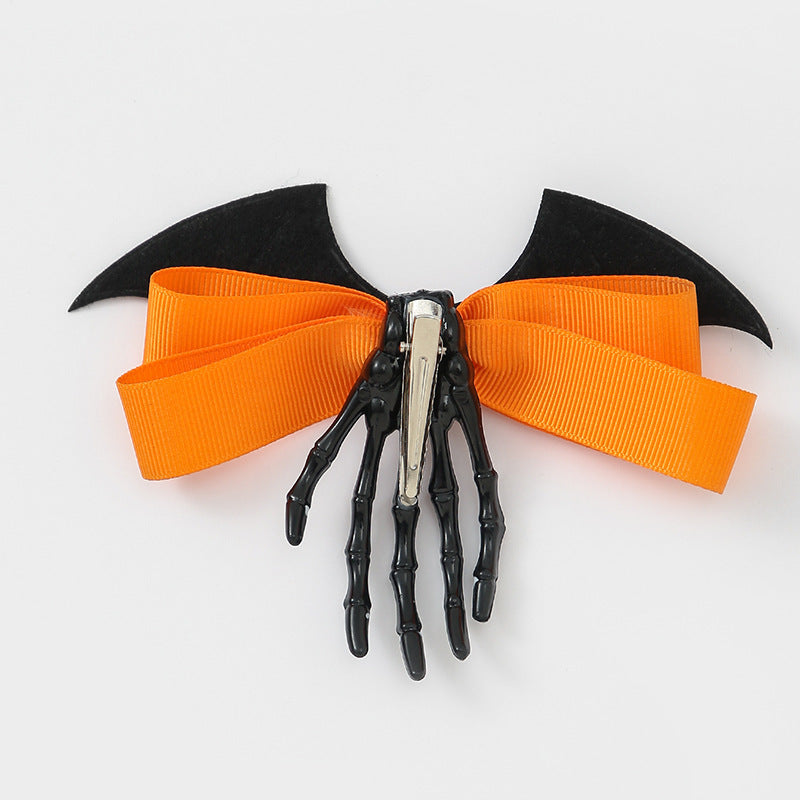 Pince à cheveux vintage amusante pour femme, motif fantôme, chauve-souris, nœud, Halloween