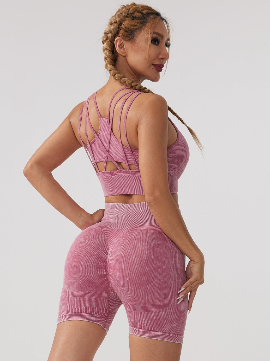 Ensemble deux pièces de sport vierge pour femme, style yoga