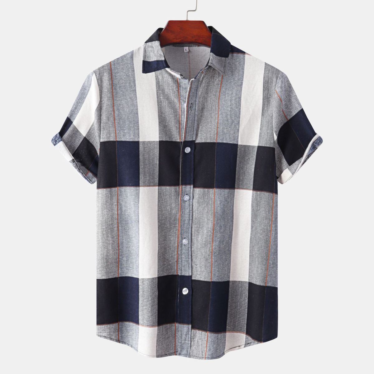 Camisa informal de solapa de moda de verano para hombre