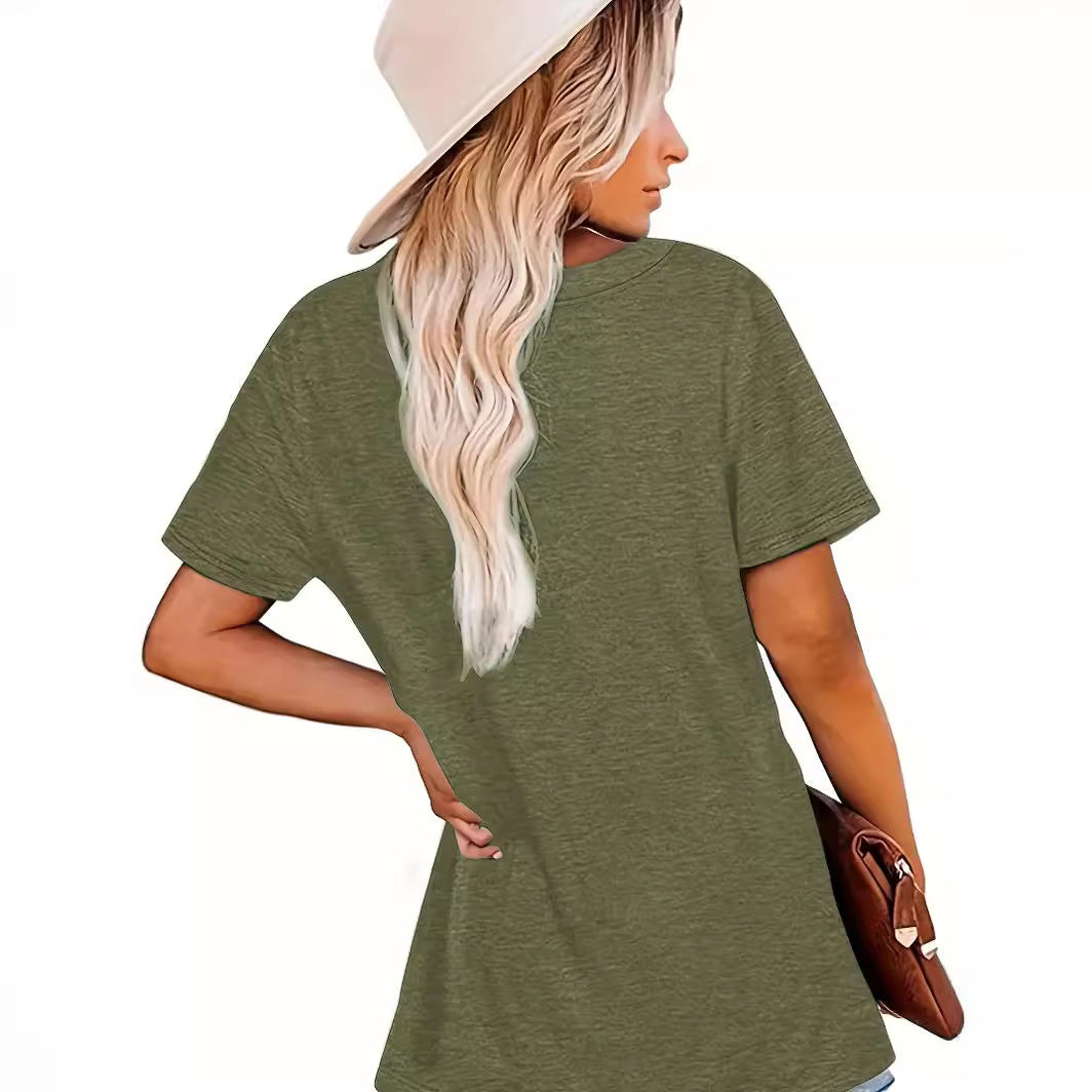 Camiseta de algodón con estampado de calabaza de Halloween para mujer
