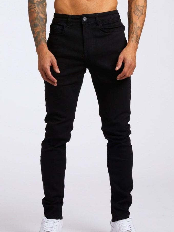 Men Basic Slim Fit Denim Jeans with Vintage Style