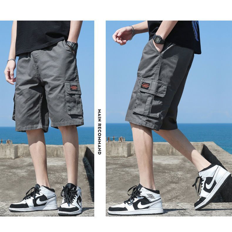 Pantalones cortos cargo casuales de algodón de verano para hombre: transpirables, ligeros y cómodos.