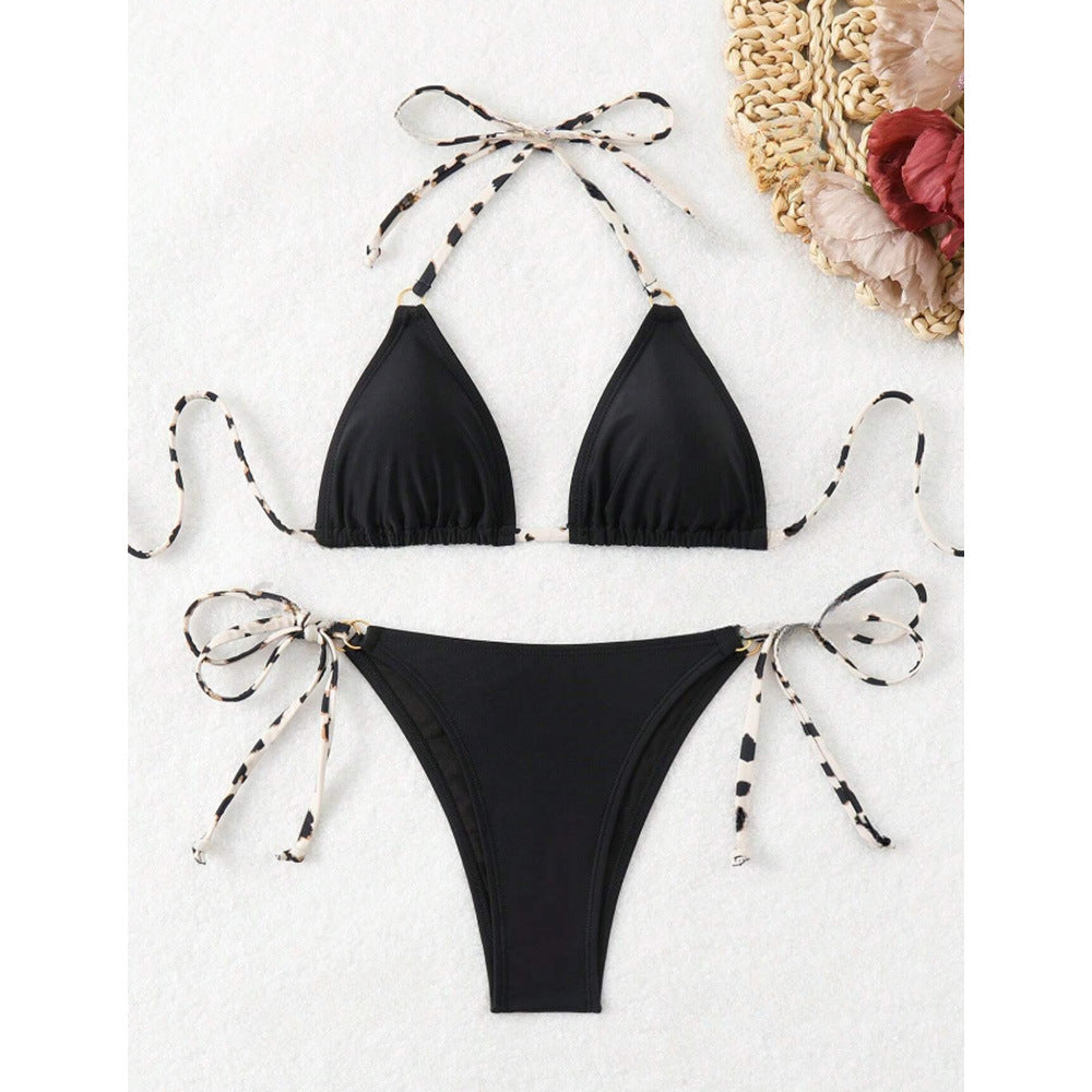 Women Sexy Lace-Up Bikini Black