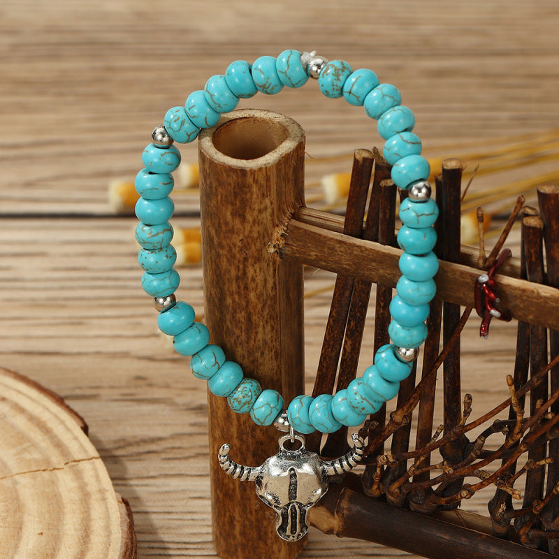Bohemian Turquoise Beads Oxhead Beaded Bracelet