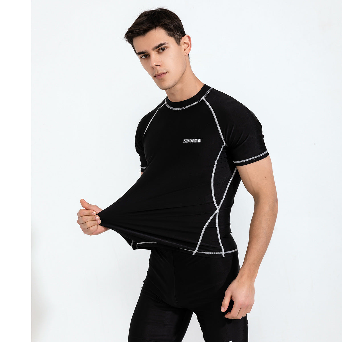 Men Fashion Casual Short-Sleeve Quick-Drying Swimwear