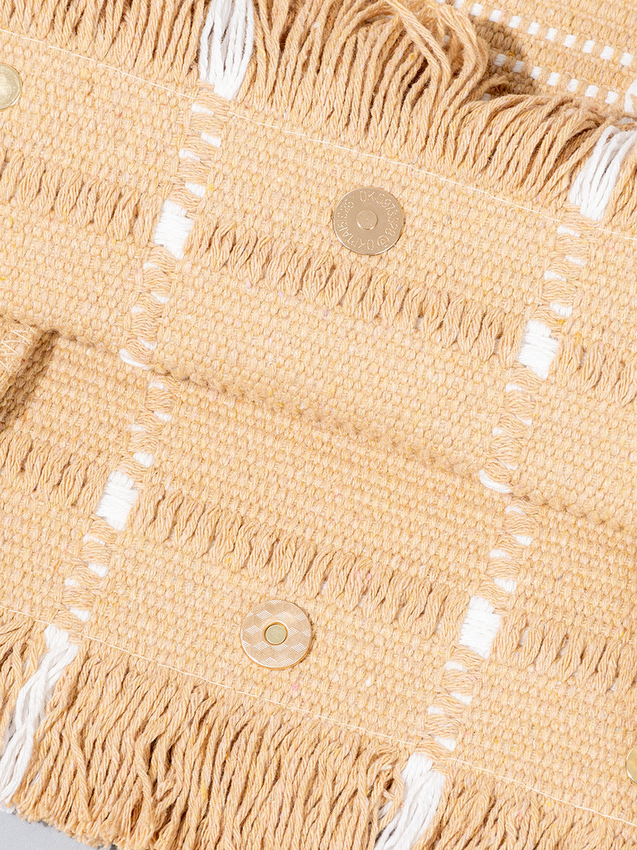 Bolso de mano informal con borlas para vacaciones bohemias