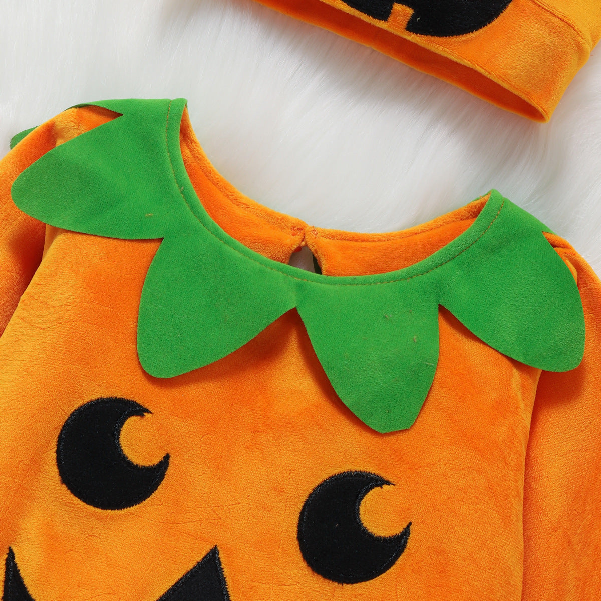 Pelele de Halloween de manga larga para bebé con terciopelo plateado