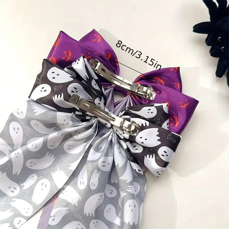 Halloween Ghost Spider Strap Spring Hairpin