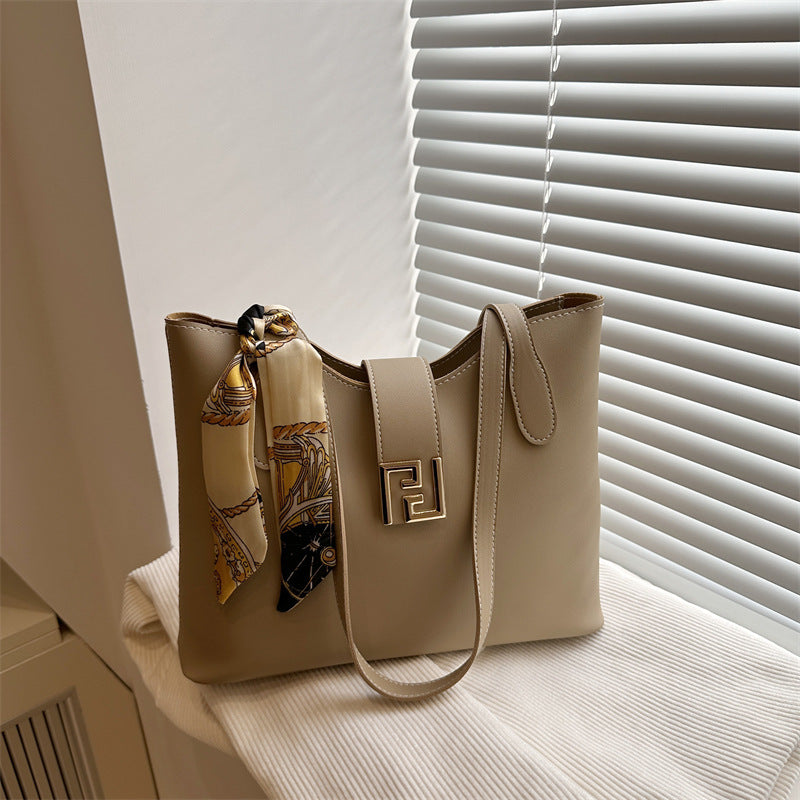 Bolso tote informal de seda de color liso para mujer, estilo urbano