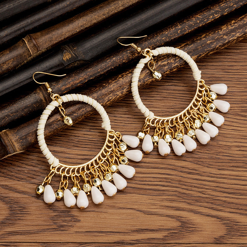 Pendientes con borlas retro de estilo étnico bohemio
