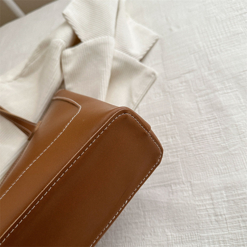 Sac fourre-tout décontracté à ruban de couleur unie pour femme