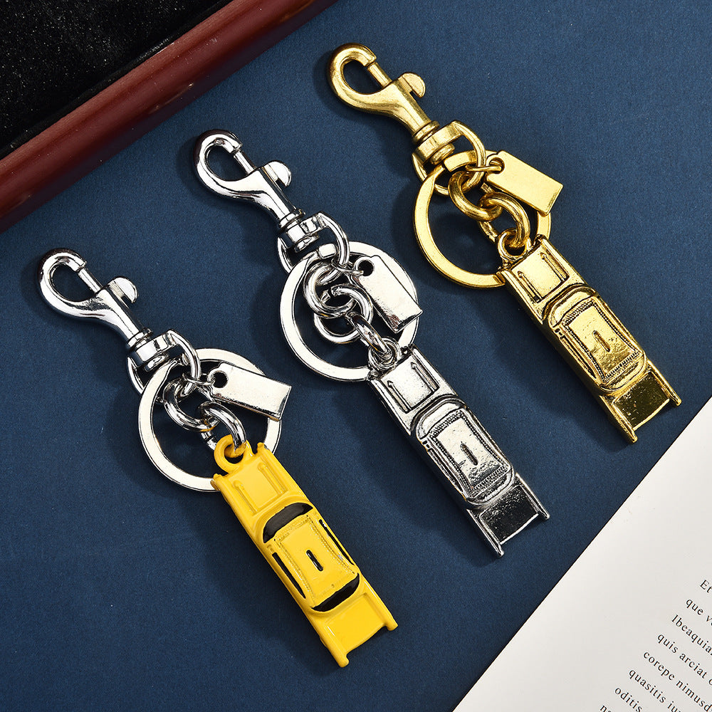 Fashion Solid Color Metal Car Key Chain Stylish Bag Hanging Ornament