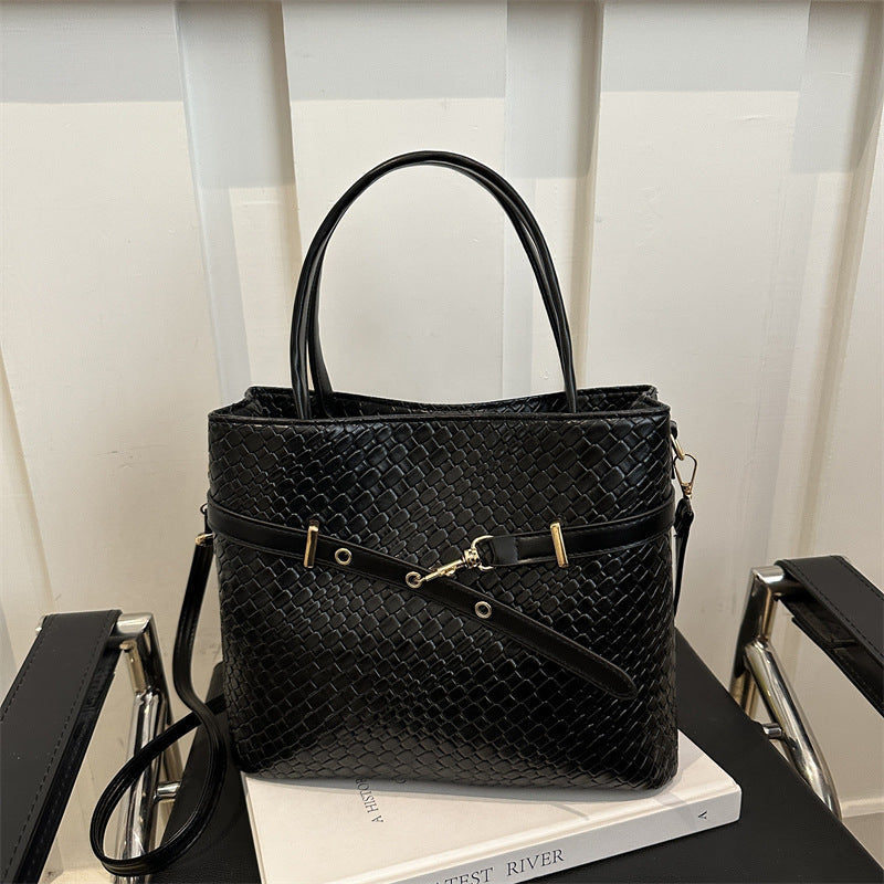 Bolso de mano de gran capacidad de color sólido de moda