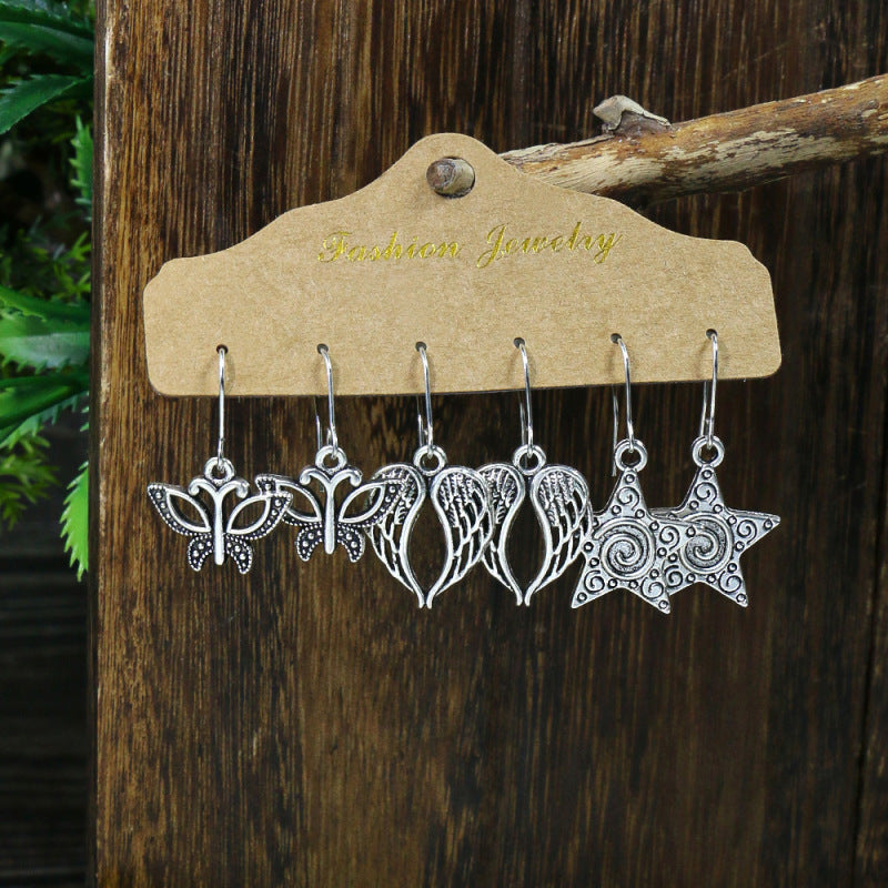 Conjunto de pendientes con borlas creativas retro de estilo étnico bohemio