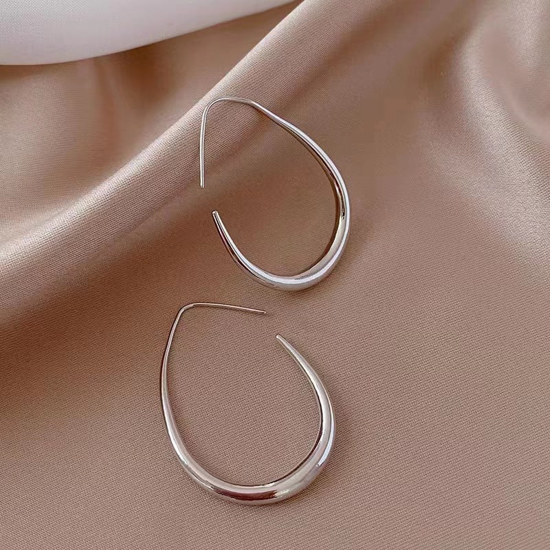 Exaggerated Elliptical Copper Earrings