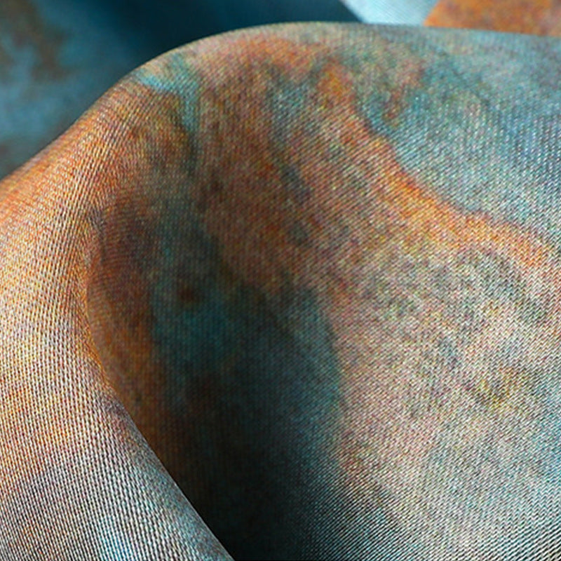 Pañuelo de seda con bloques de color elegante para mujer de primavera