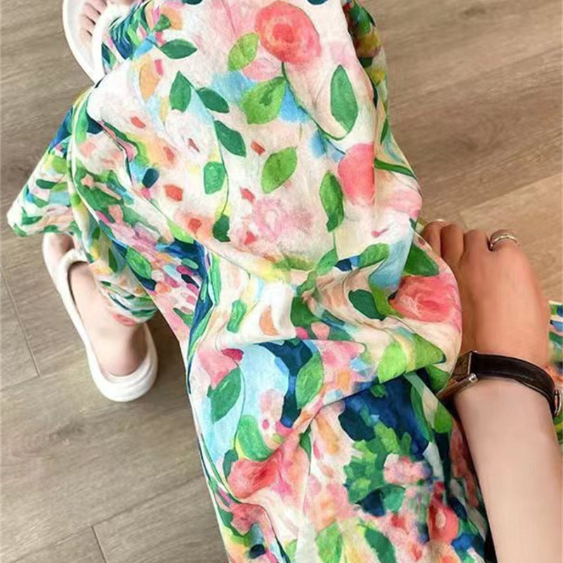 Women's Floral Print High Waist Wide Leg Pants