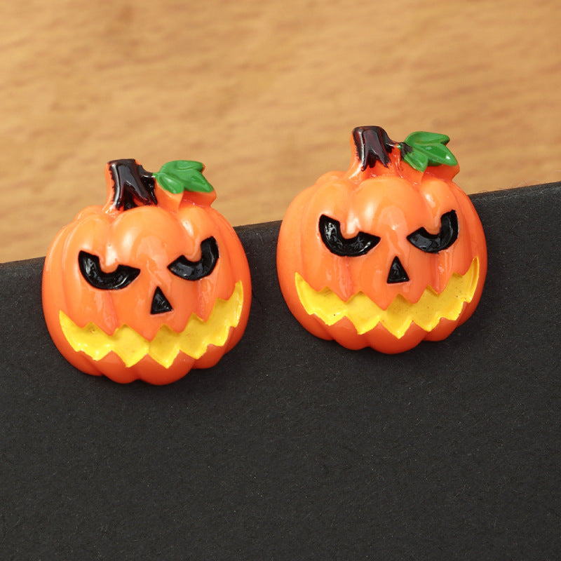 Pendientes unisex de plástico con forma de calabaza y fantasma para Halloween