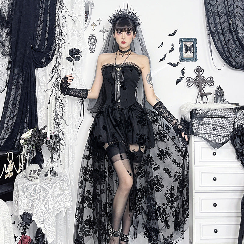 Women Elegant Gothic Micro-Transparent Dress