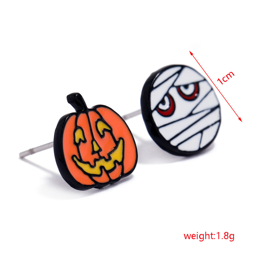 Halloween Women Fashion Drip Oil Spider Web Earrings