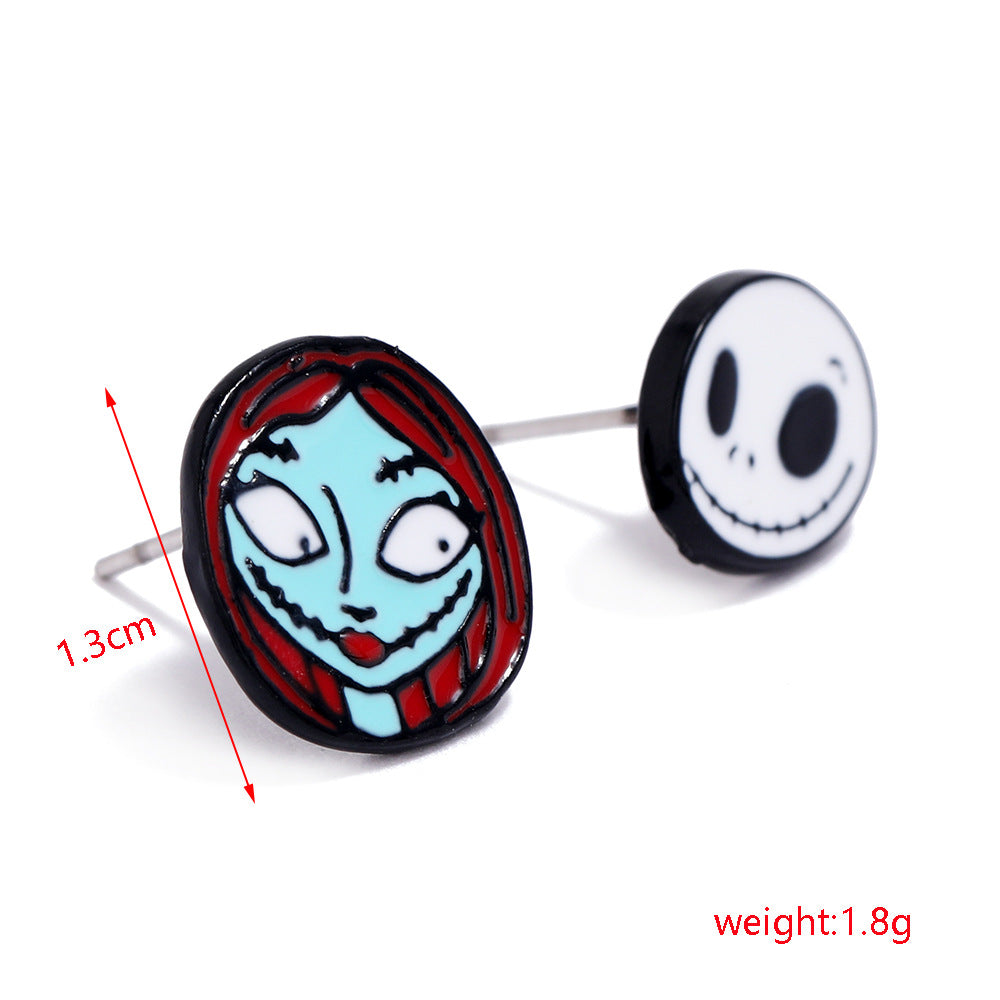 Halloween Women Fashion Drip Oil Spider Web Earrings