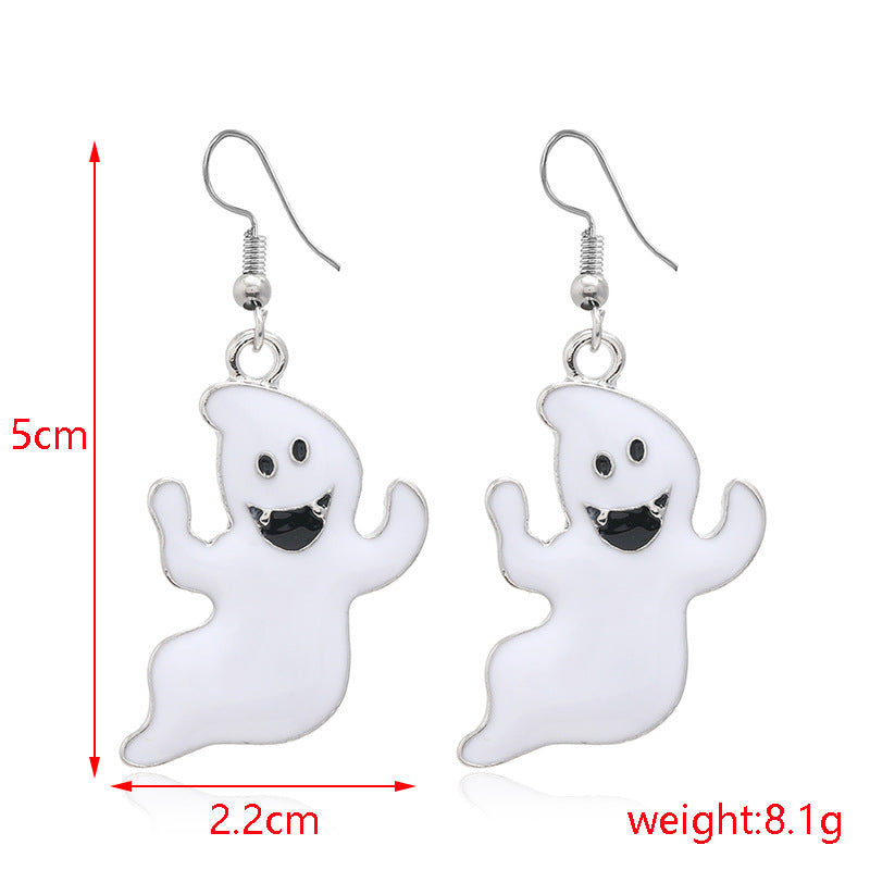 Halloween Women Fashion Drip Oil Spider Web Earrings