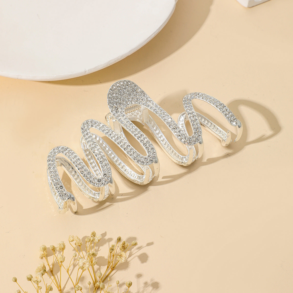 Fashion Rhinestone Wave Hair Claw