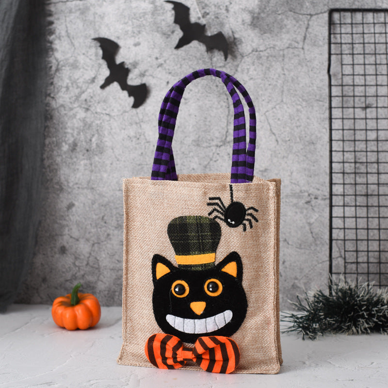 Bolso de mano con decoración de calabaza de Halloween para mujer