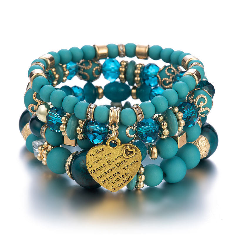 Bohemian Style Multi-Layer Wooden Beaded Bracelet