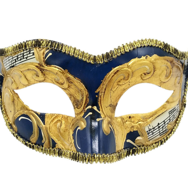 Men Retro Color Matching Halloween Half Face Mask