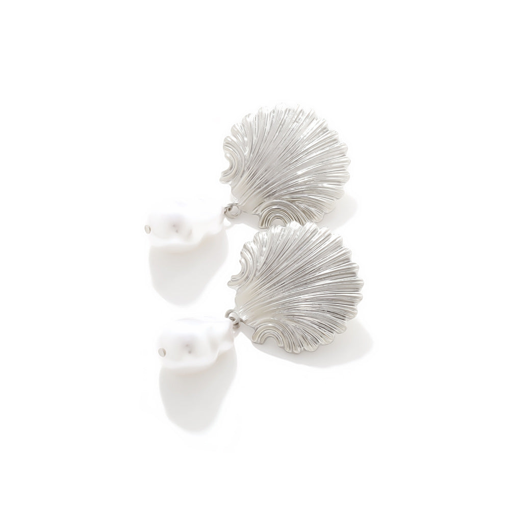 Bohemian Exaggerated Holiday Style Alloy Shell Earrings