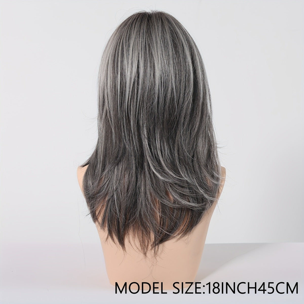 Fashion Stylish Medium Long Wig With Stylish Bang