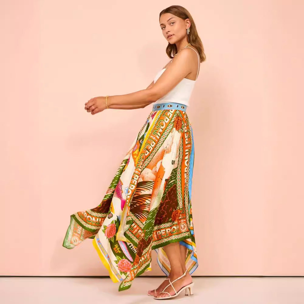 Falda con estampado gráfico irregular de moda para mujer