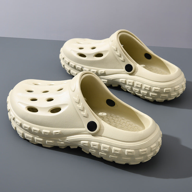 Zapatos casuales sin cordones de color liso con suela gruesa y suela de EVA antideslizante para hombre