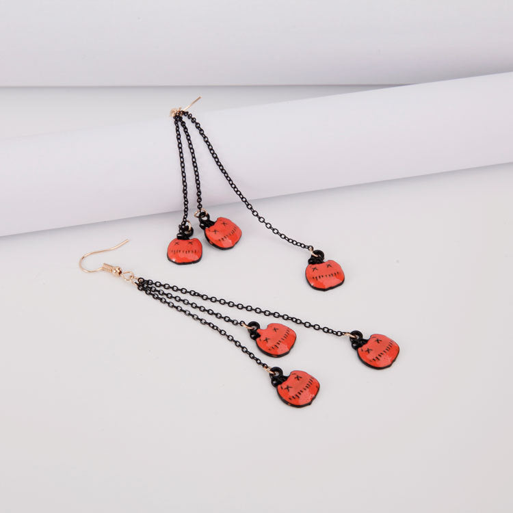 Halloween Women Funny Horror Pumpkin Ghost Earrings