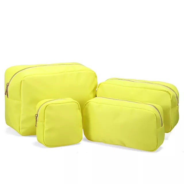 Bolsa de cosméticos de nailon de color sólido para ropa sucia portátil