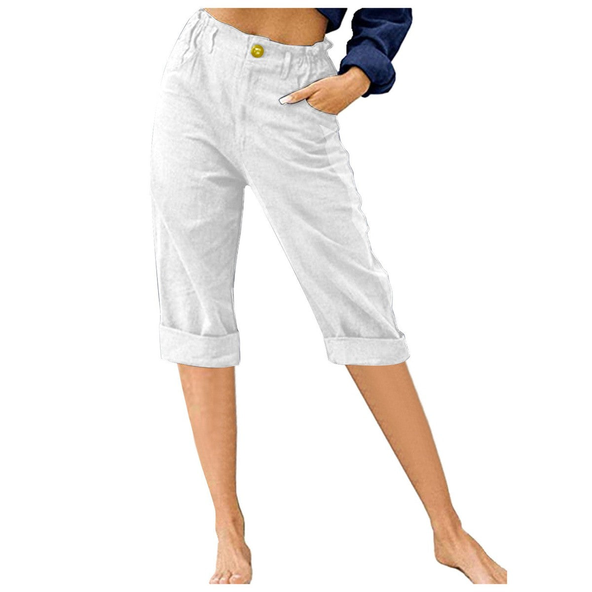 Women Fashion Casual Solid Color Polyester Pants for Comfort and Style