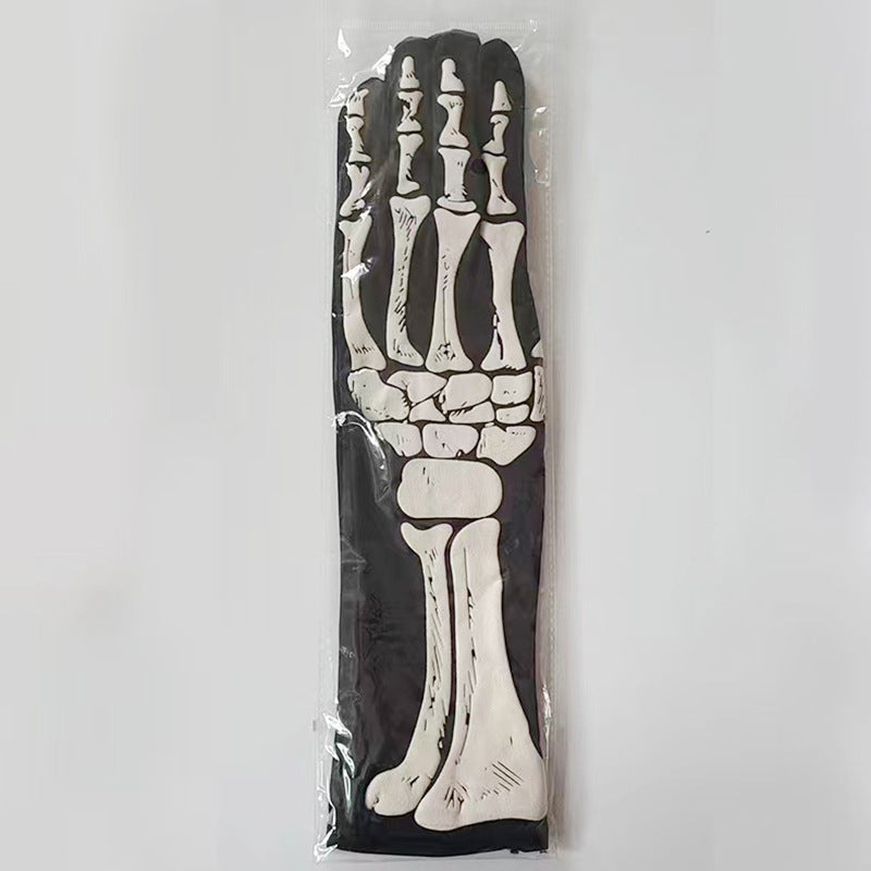 Halloween Print Skull Gloves Prom Party Props