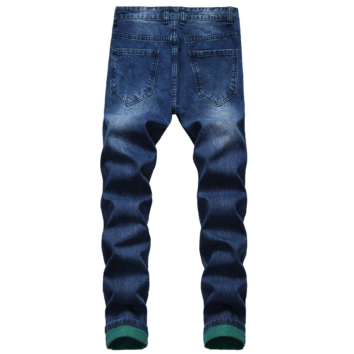 Men Casual Slim-Fit Ripped Cotton Blend Jeans