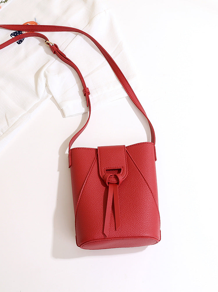 Women Soft Leather Solid Color Crossbody Phone Bag
