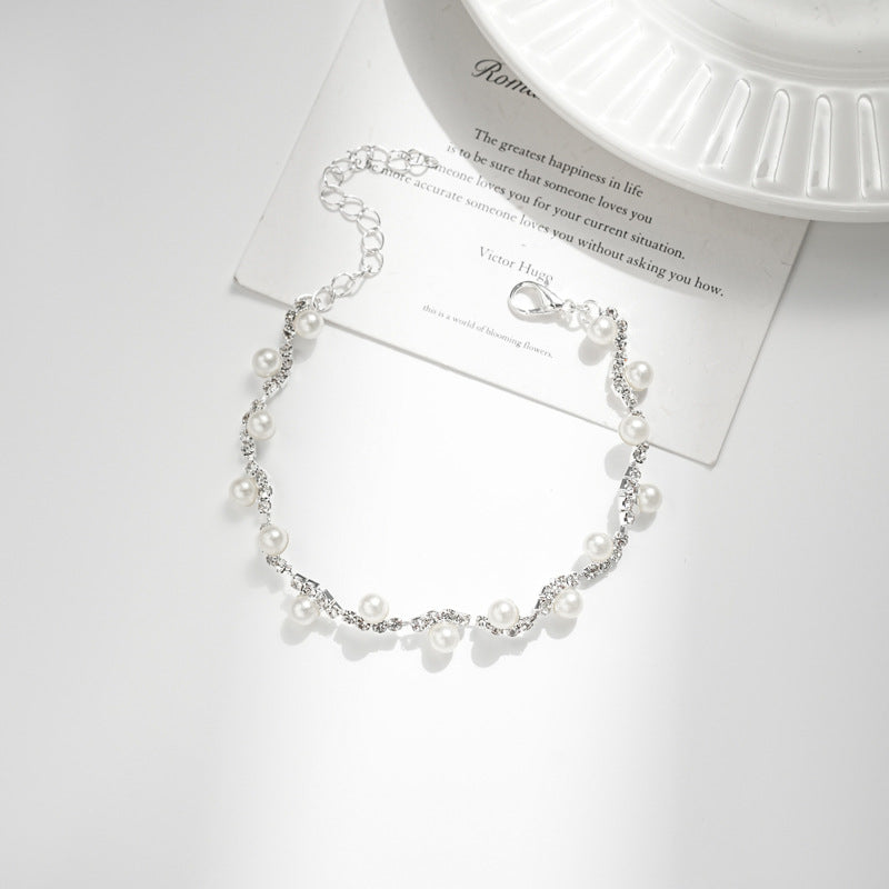 Ensemble de bijoux tendance en perles et strass